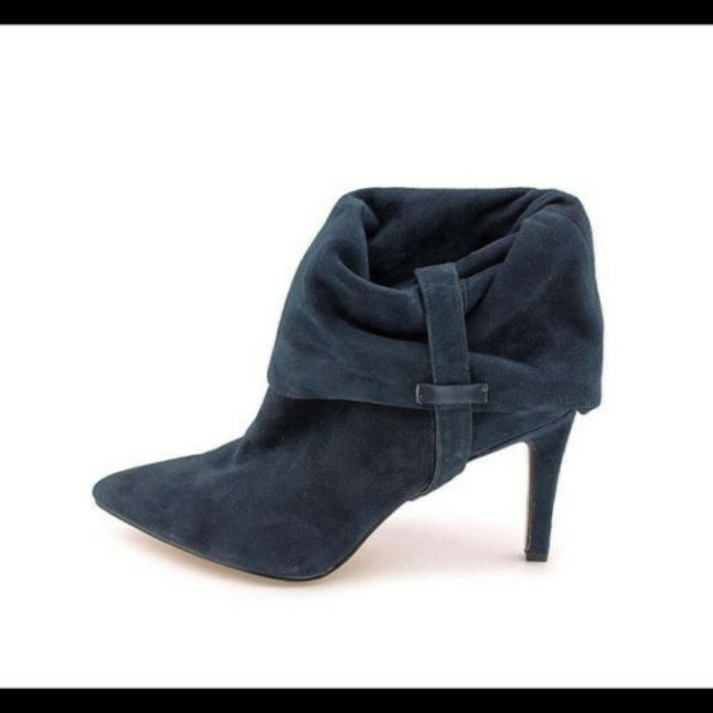 CK Bethany Blue Kid Suede Slouchy ankle boot sz7.5
